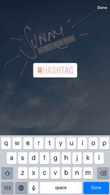 Instagram Stories Hashtag Sticker on screan